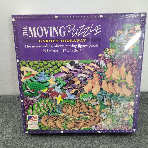 VTG Sealed The Moving Puzzle Garden Hideaway 294 Pieces Wildlife Animals - Picture 1 of 12